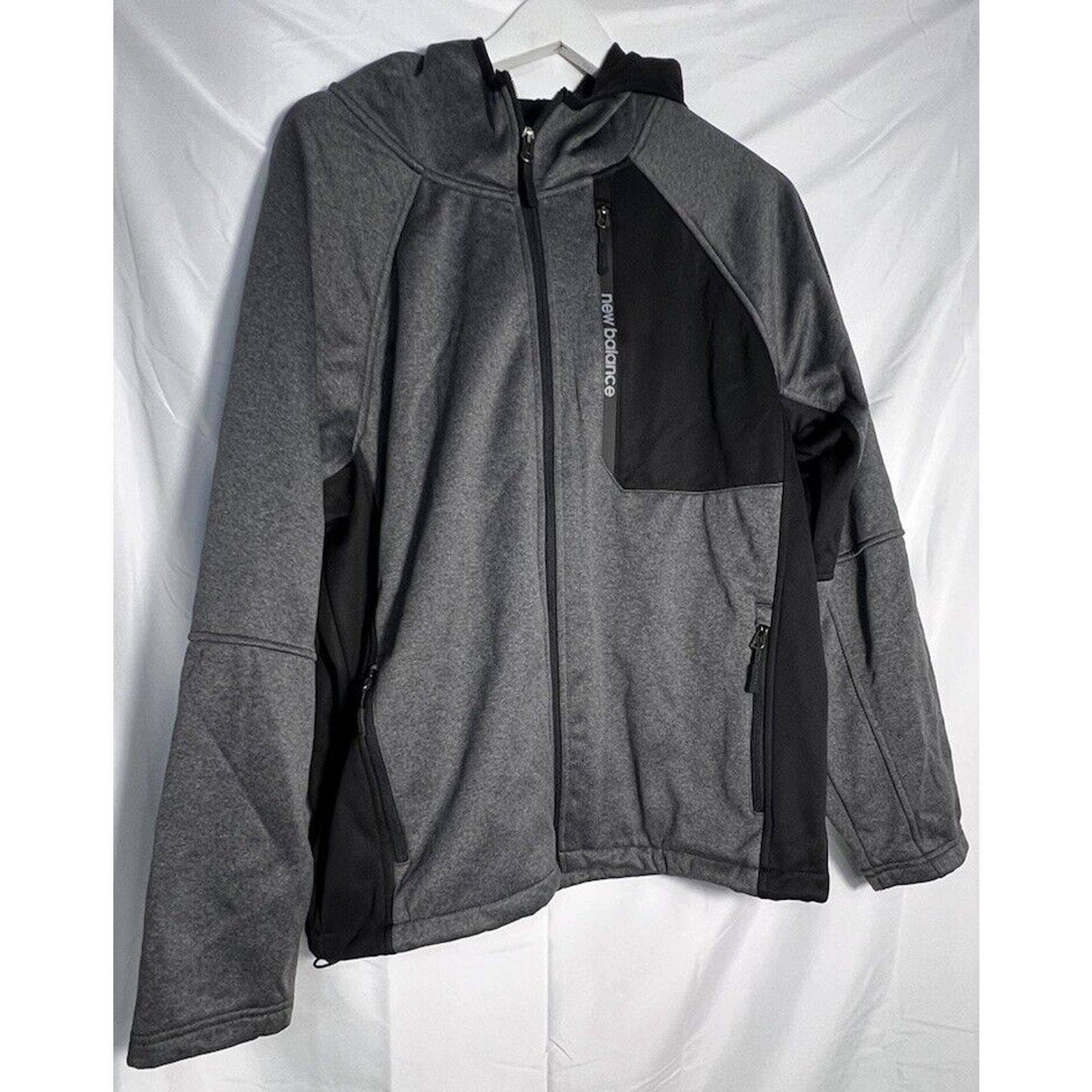 New Balance Mens Lined Jacket Size Large Grey Black New Balance Mens Lined Jacket Size Large Grey Black